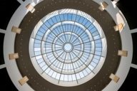 View of the glass dome of the Pinakothek der Moderne in Munich.