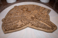 The model of the city of Munich as it looked at the end of the 16th century made of wood.