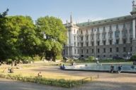 Palace of justice and old botanical garden in Munich.