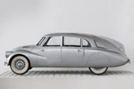 The Tatra 87 on display in the Neue Sammlung in the Pinakothek der Moderne in Munich.