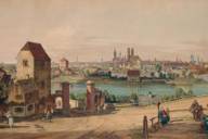 Painting with a view of old Munich from the east.