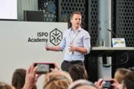 A man gives a lecture during the ISPO Academy.