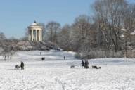 Monopterus at Englischer Garten in Munich in winter.