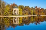 Apollo's temple in Nympenburg Park in Munich in autumn. 