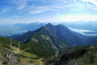 View from Herzogstand of Lake Walchen and Lake Kochel.