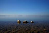 Little rocks in Lake Chiemsee in Bavaria.