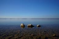 Little rocks in Lake Chiemsee in Bavaria.