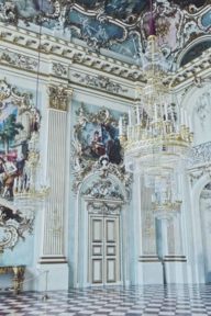 Entrance hall at Nymphenburger Schloss (castle) in Munich. 