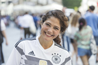 A woman in Germany jersey in Munich.