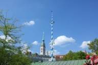 The Maypole at the Viktualienmarkt in Munich