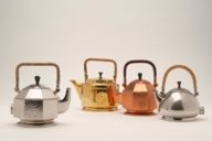 Kettles on display in the Neue Sammlung in the Pinakothek der Moderne in Munich.