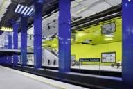 Underground station Münchner Freiheit with the light design of Ingo Maurer in Munich.
