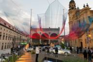 Art installation and exhibition by Mercedes at Odeonsplatz in Munich.