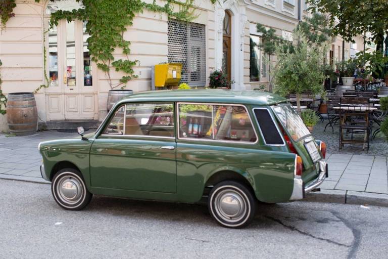 A parked car at Sedanstrasse in Munich.