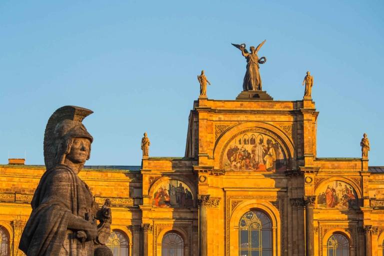 Maximilianeum in Munich at sunset. 