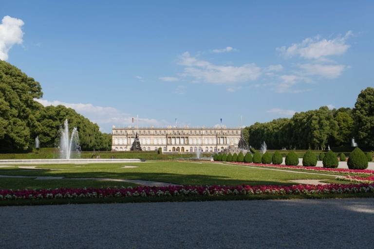 Baroque park of Schloss Herrenchiemsee in the hinterland of Munich.