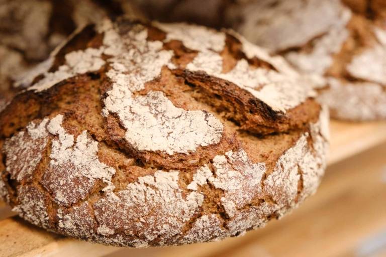 A crusty loaf of dark bread from the Julius Brantner bakery in Munich