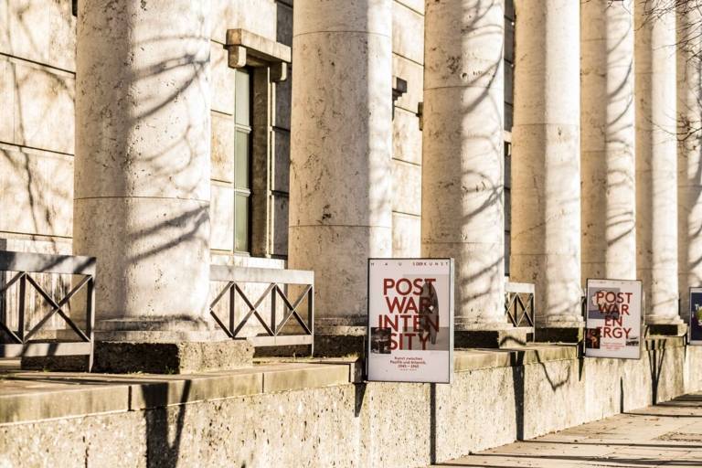 Posters which were put up at the Haus der Kunst in Munich.