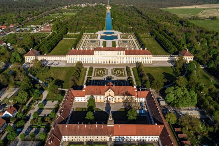 The garden design of Schleissheim palace complex nearby Munich ranks among the most important Baroque gardens in Europe.